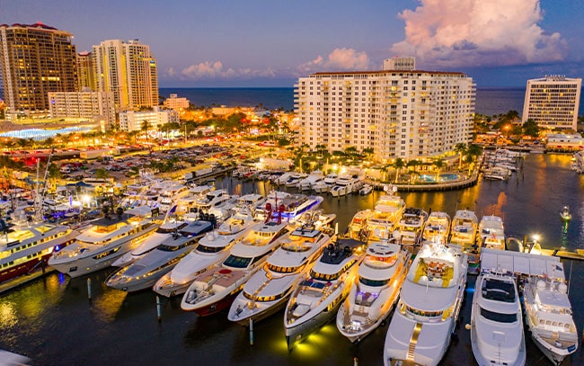 aerial of the South Florida Boat Show